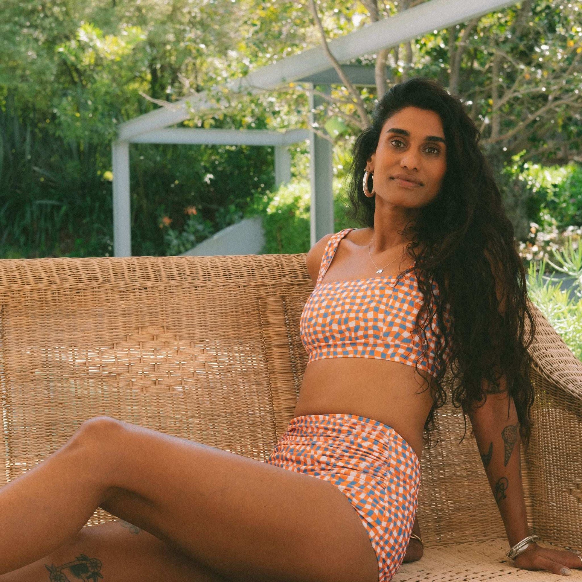 Ellie High Rise Bottoms - Groovy Gingham