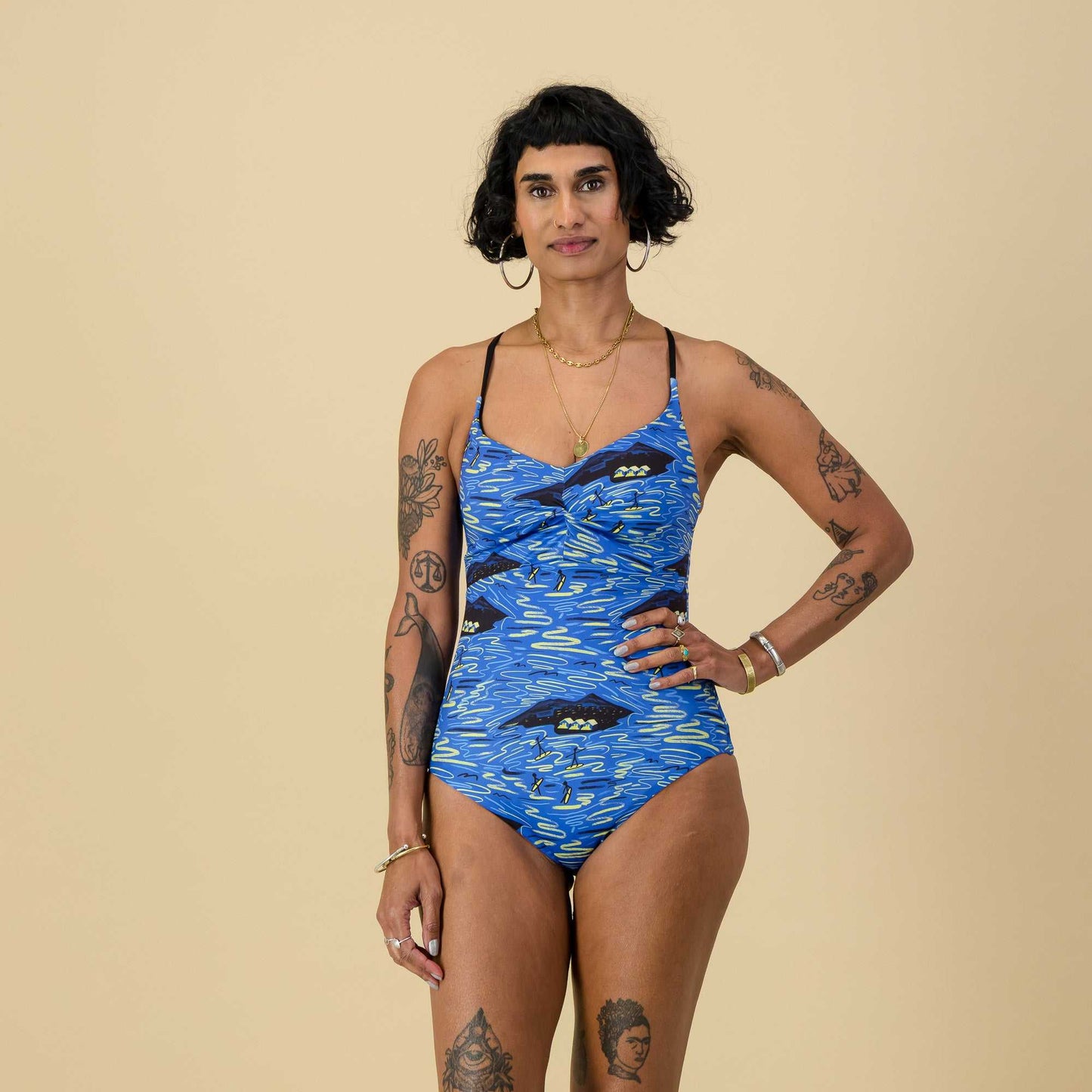 South African inclusive swimwear brand – Sol Full Costume in The Berg print, supportive and stylish one-piece